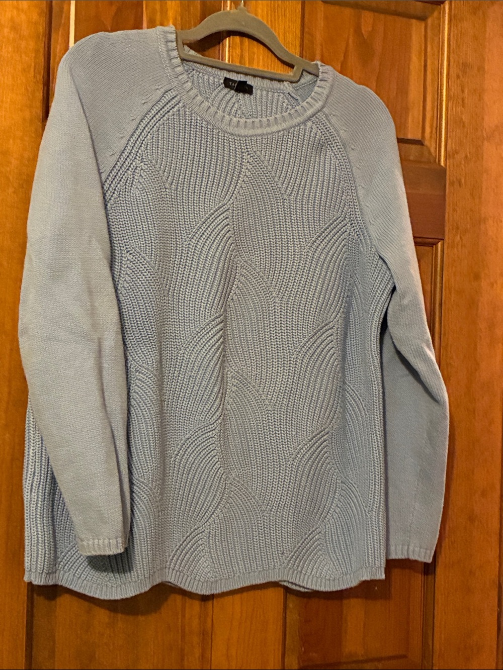 Talbots Light Blue Cable-Knit Crewneck Sweater